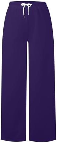 Womens Wide Leg Sweatpants with Pockets and Drawstring 1