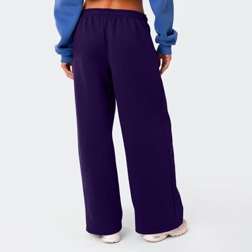 Womens Wide Leg Sweatpants with Pockets and Drawstring 1