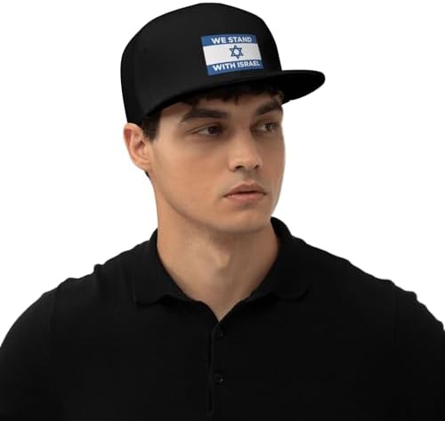 Adjustable Flat Bill Cap for Men Women We Stand with Israel