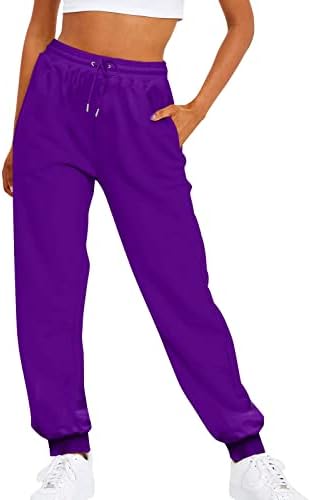 Girl High Waisted Solid Sweatpants with Pockets Drawstring Joggers