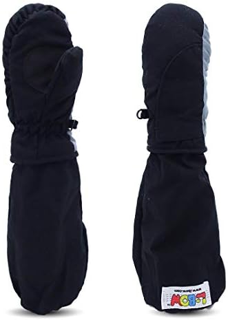 L-BOW Kids Mittens Waterproof Easy Entry Stay-On