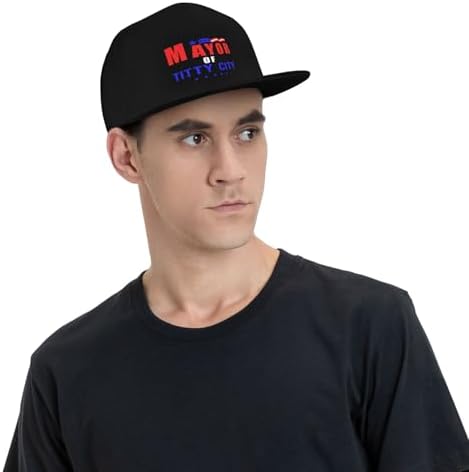 ZRCAIFU Mayor of Titty City Flat Bill Cap for Men Women
