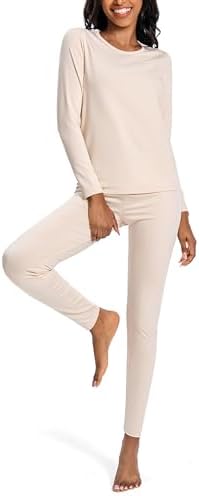 Nutria Womens Thermal Underwear Set Winter Fleece Lined Base Layer