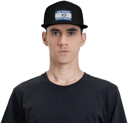 Adjustable Flat Bill Cap for Men Women We Stand with Israel