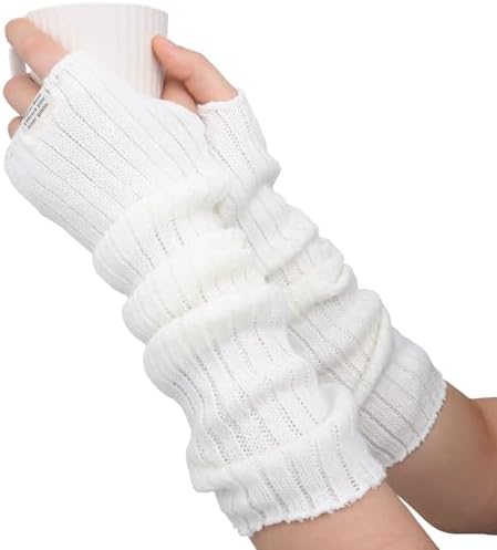 ZYIYER Womens Winter Gloves Long Soft Fingerless with Thumb Hole Cozy in Winter