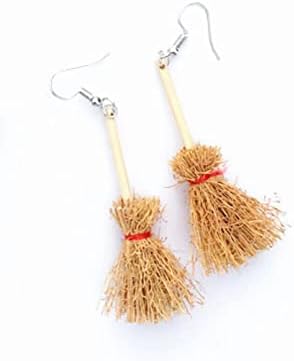 Miniature Witches Broom Earrings Perfect for Halloween