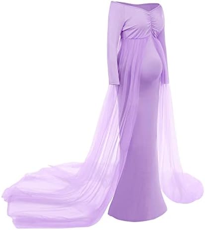 Bustling Off-Shoulder Chiffon Maternity Dress for Photoshop photography