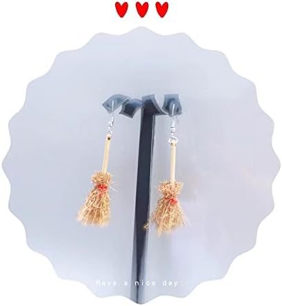Miniature Witches Broom Earrings Perfect for Halloween