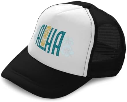 Aloha Flower Tropical Toddler Hat Black