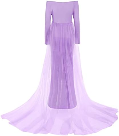 Bustling Off-Shoulder Chiffon Maternity Dress for Photoshop photography
