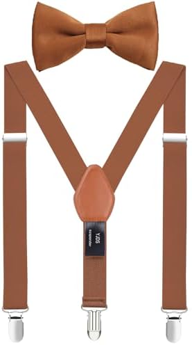 Adjustable Elastic Suspenders and Bow Tie Set for Men and Boys
