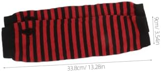 BESPORTBLE Women Fingerless Mittens Arm Warmers with Striped Design