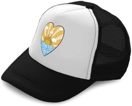 Cute Rascals Kids Sun-Sure Ocean Sunset Heart Trucker Hat