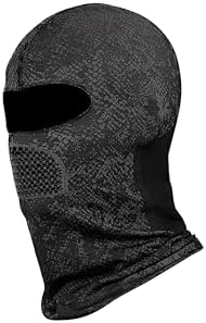 Kinda Womens Thermal Bottoms Top Set with Ski Mask Gray Camo
