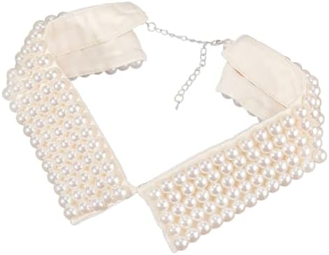Faux Pearl Collar Necklace with Beaded Extensions