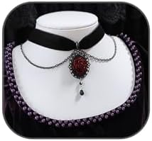Gothic Black Rose Pendant Choker Necklace for Women