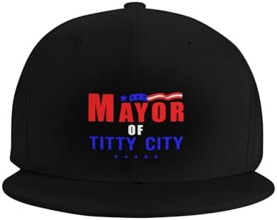 ZRCAIFU Mayor of Titty City Flat Bill Cap for Men Women
