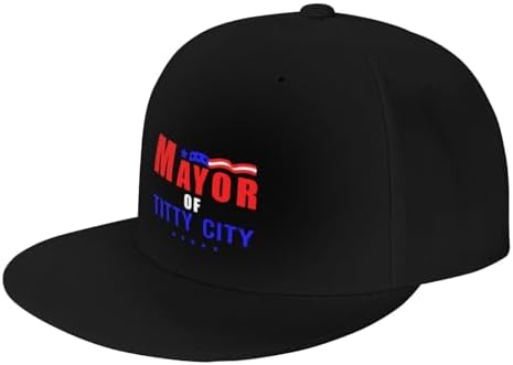 ZRCAIFU Mayor of Titty City Flat Bill Cap for Men Women