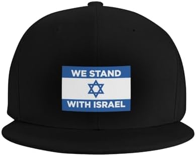 Adjustable Flat Bill Cap for Men Women We Stand with Israel