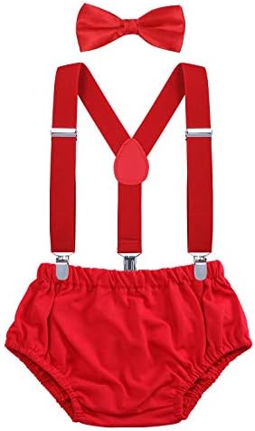 AWAYTR Baby Boys First Birthday Suspenders and Bow Tie Set