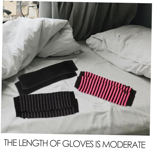 Healeved Women Striped Fingerless Arm Warmers
