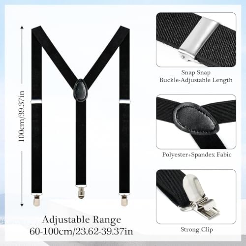 Classic 4-Piece Suspender Set for Boys - 1920s Recreation Accessories
