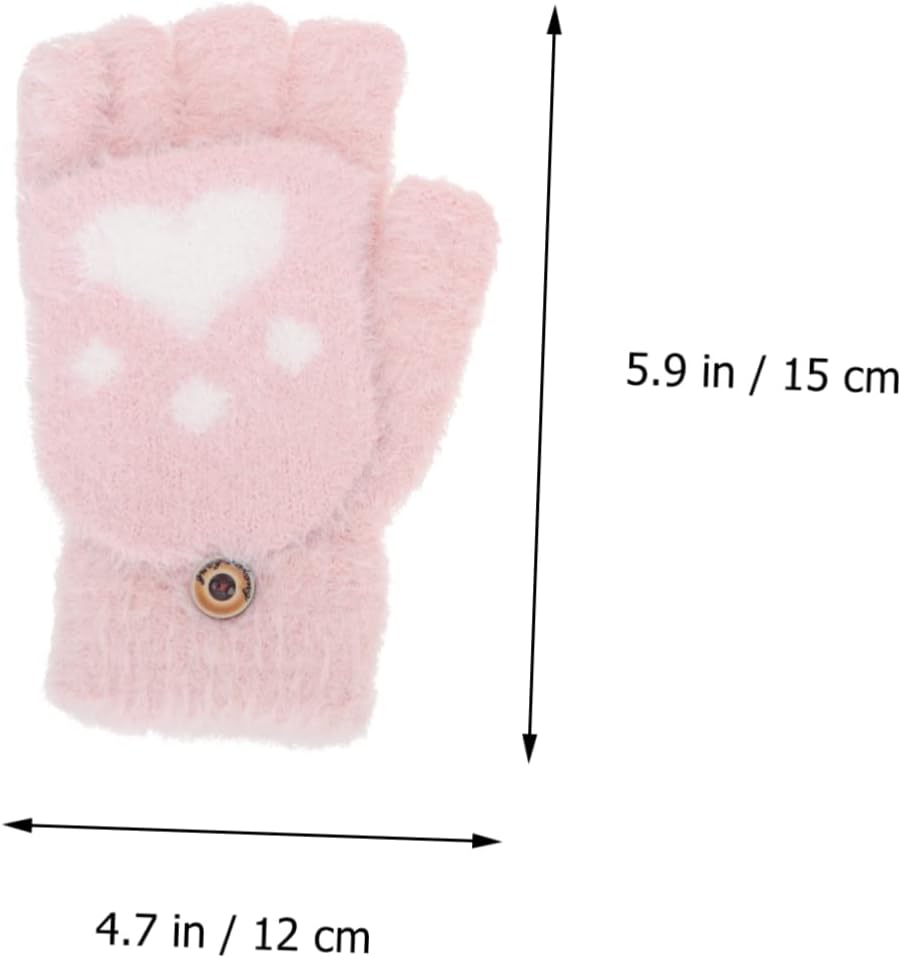 Homoyoyo Plush Half Finger Gloves for Winter