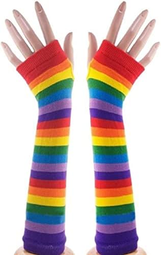 Rainbow Punk Goth Arm Warmers for Women 1