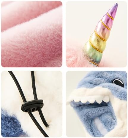 Kids Plush Winter One Piece Hat Scarf Face Mask for Girls Boys