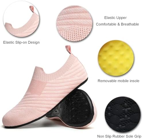 ZhaaDee Womens Mens Slippers with Rubber Sole
