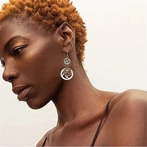 OnlyJump Retro Personalized Earrings for Women - Antique Bronze Steampunk Pendant Drop