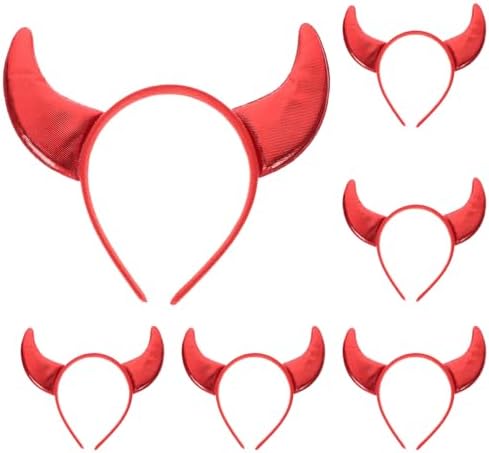 Devil Horns Headband Set 6pcs Glitter Halloween Accessory