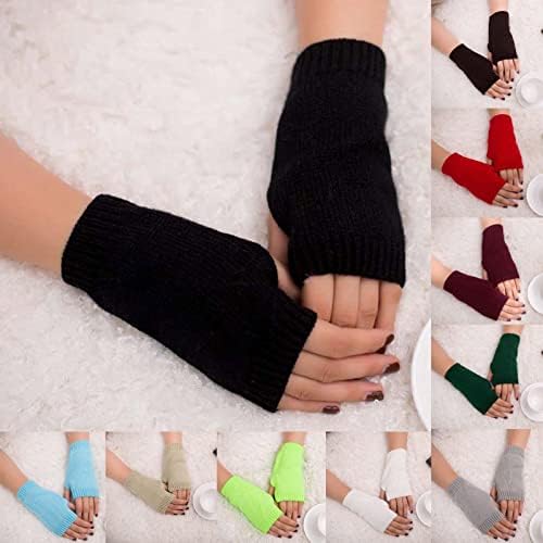 Warm Winter Armwarmers for Women Stretchy Knitted Gloves