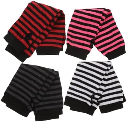 Fashionable Winter Gloves - Cute Striped Fingerless Arm Warmers for Women