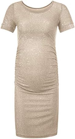 Perfect Maternity Dress Glitter Bodycon for Photoshoots