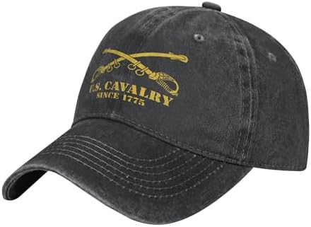 Outftnes Us Cavalry Army Branch Crossed Sabers Military Hat Adjustable Unisex Baseball Cap