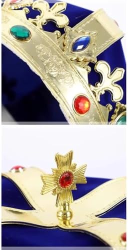 Royal Jeweled Headband Medieval Kings Castle Crown Design Unisex Costume