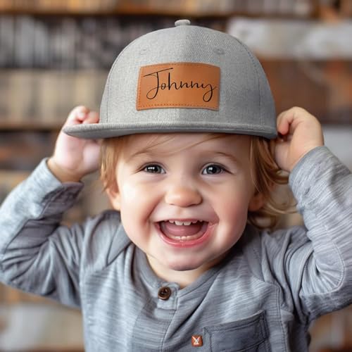 Handmade Custom Toddler Leather Patch Hats - Personalized Dad And Me Accessories