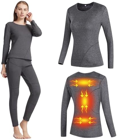Womens Heated Thermal Shirt with 3 Heating Zones
