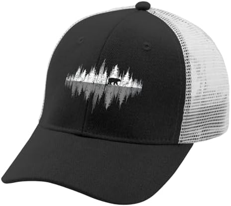 Trees Reflection Wildlife Bear Trucker Hat for Women