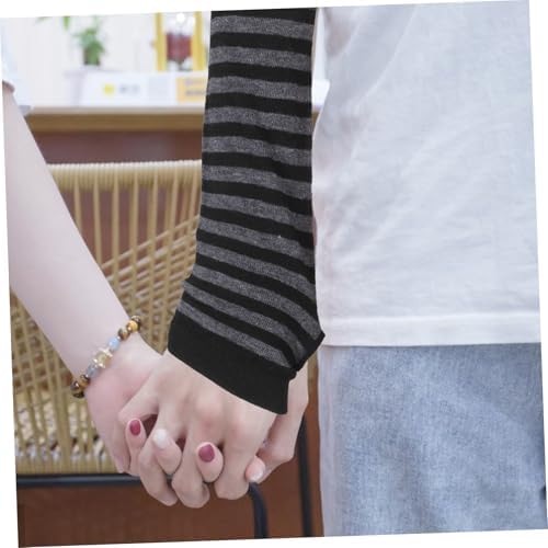 Healeved Women Striped Fingerless Arm Warmers