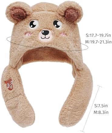 Winter Fuzzy Hat with Cartoon Scarf for Kids