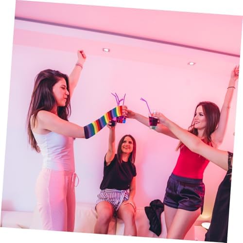 Rainbow Thigh-High Socks for Men Soft Reusable Durable