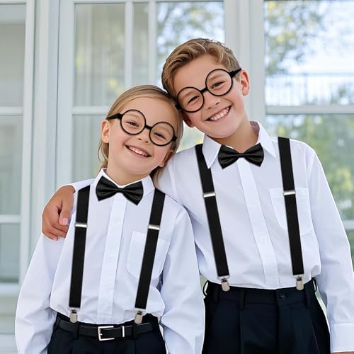 Classic 4-Piece Suspender Set for Boys - 1920s Recreation Accessories