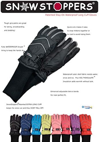 Winter Gloves for Kids - Waterproof Long Cuff