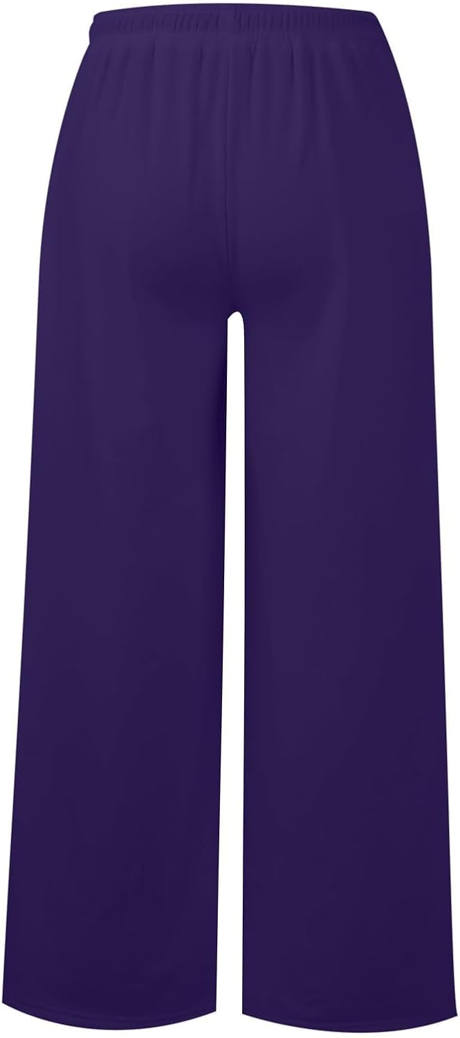 Womens Wide Leg Sweatpants with Pockets and Drawstring 1