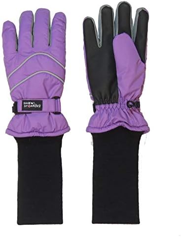 SnowStoppers Kids Waterproof Long Cuff Winter Gloves Perfect for Winter Fun