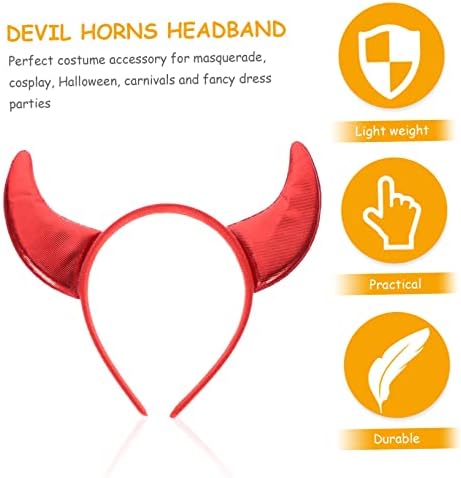5sets Glitter Devil Horn Headband Halloween Costume Accessory