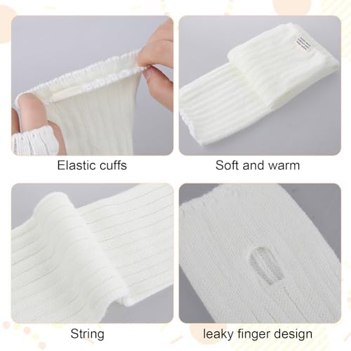 ZYIYER Womens Winter Gloves Long Soft Fingerless with Thumb Hole Cozy in Winter