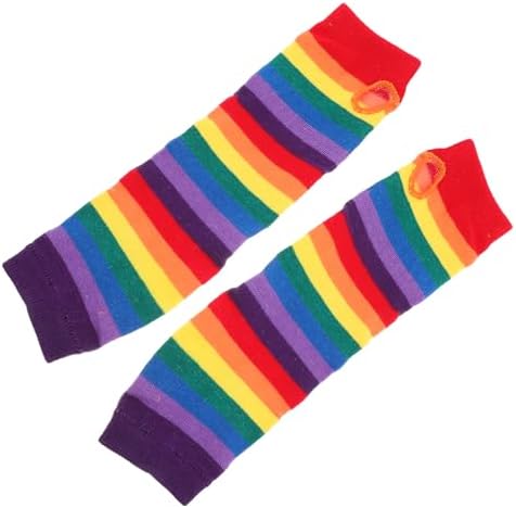 GALPADA Rainbow Warmer Arm Sleeves - Soft Thermal Gloves for Women and Kids